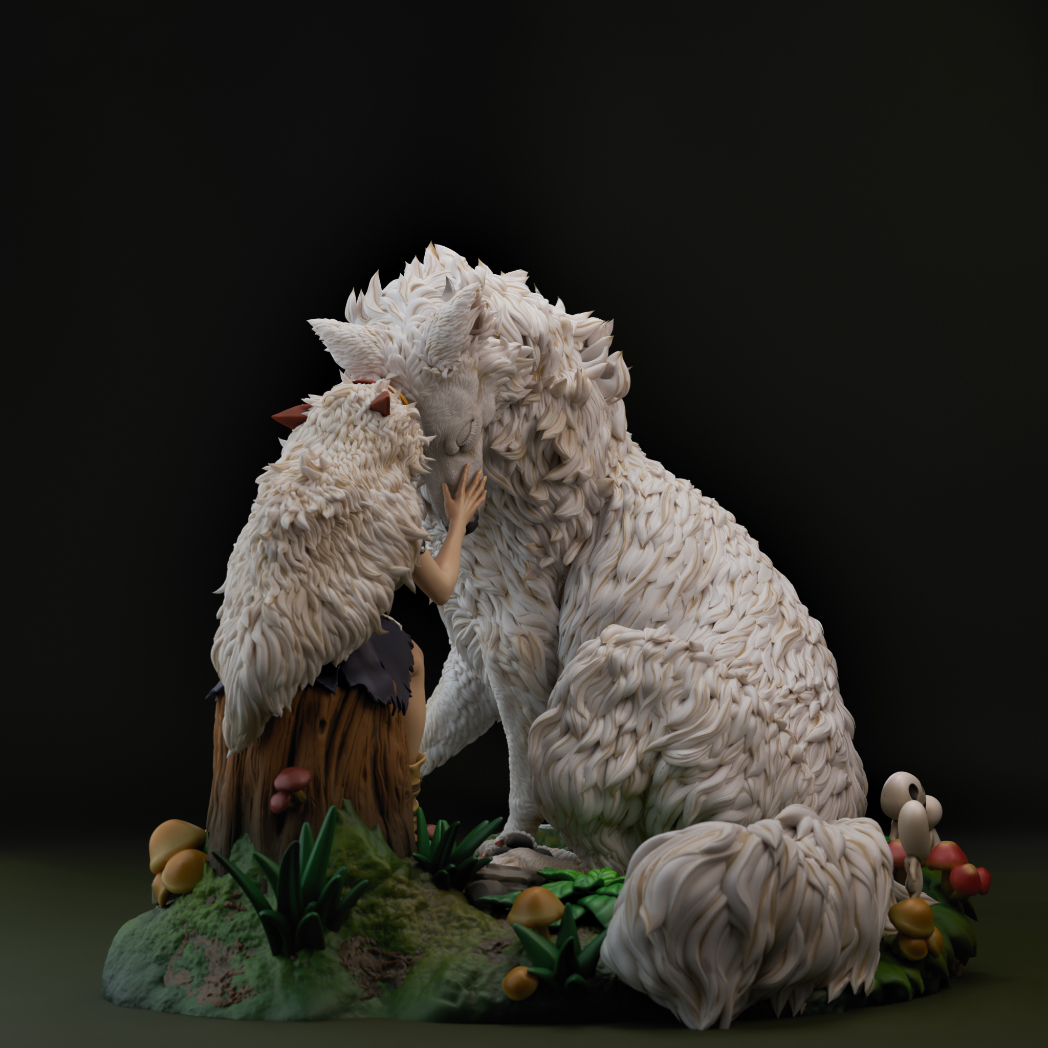 Figurine Princesse Mononoké San et Loup – Image 2