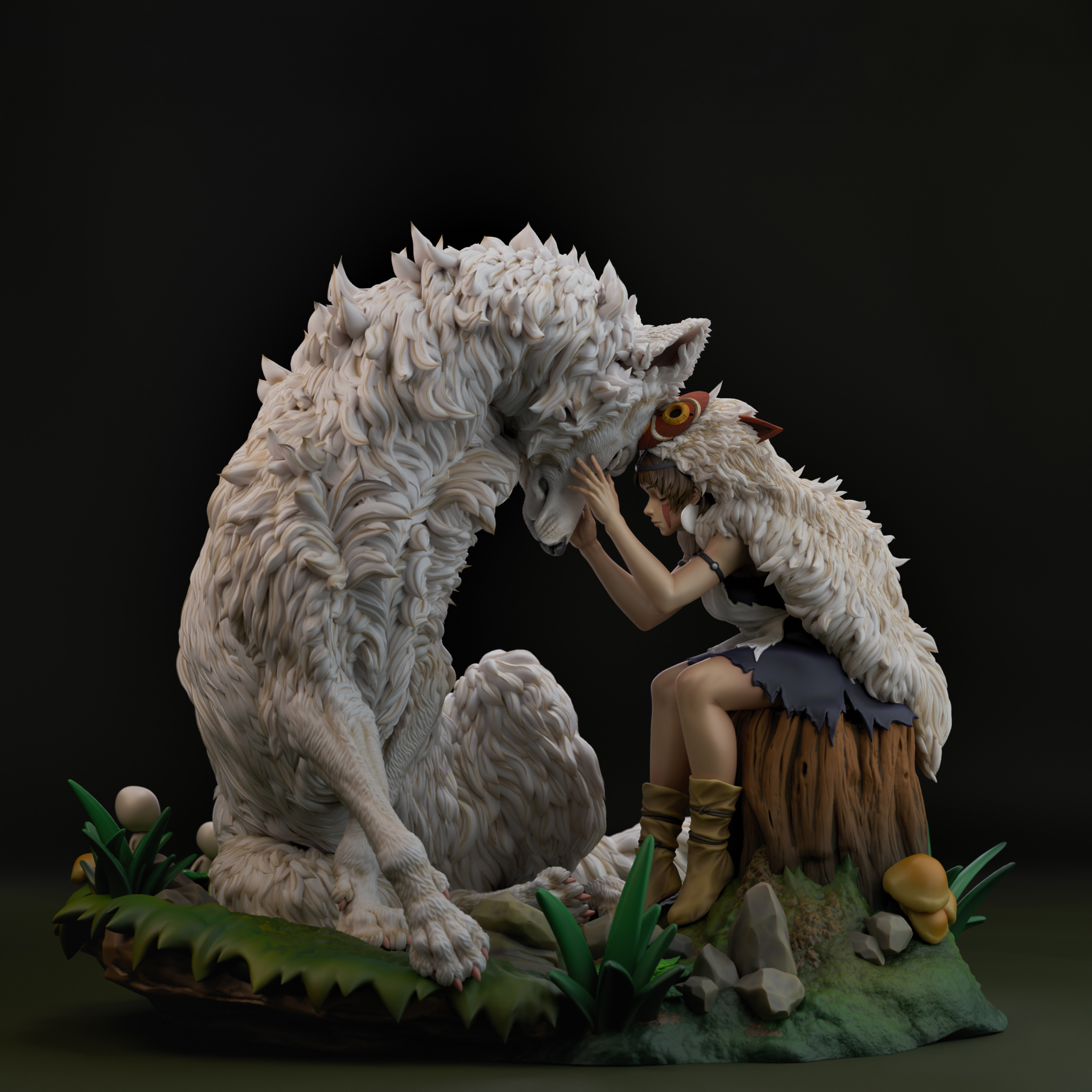 Figurine Princesse Mononoké San et Loup – Image 3