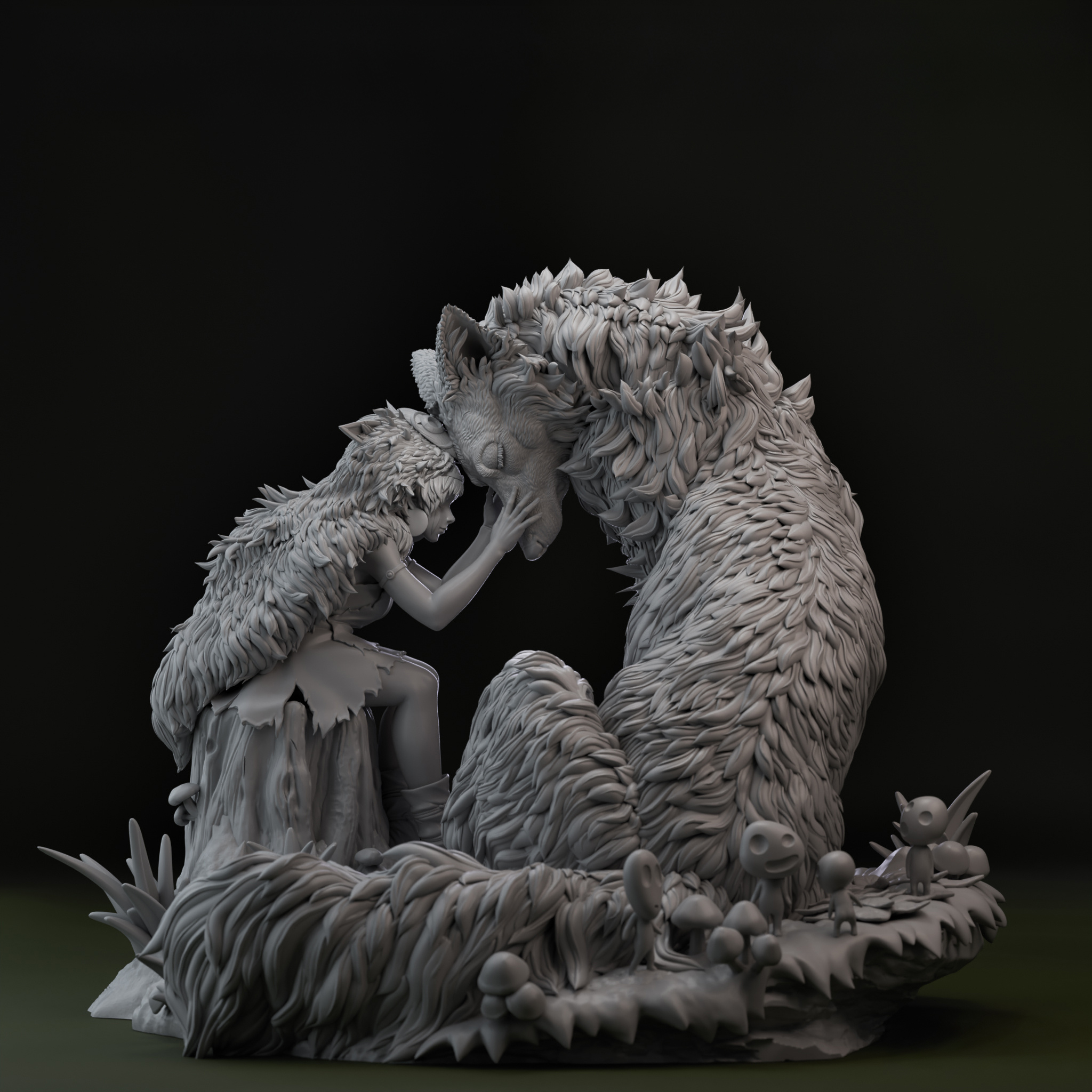 Figurine Princesse Mononoké San et Loup – Image 8