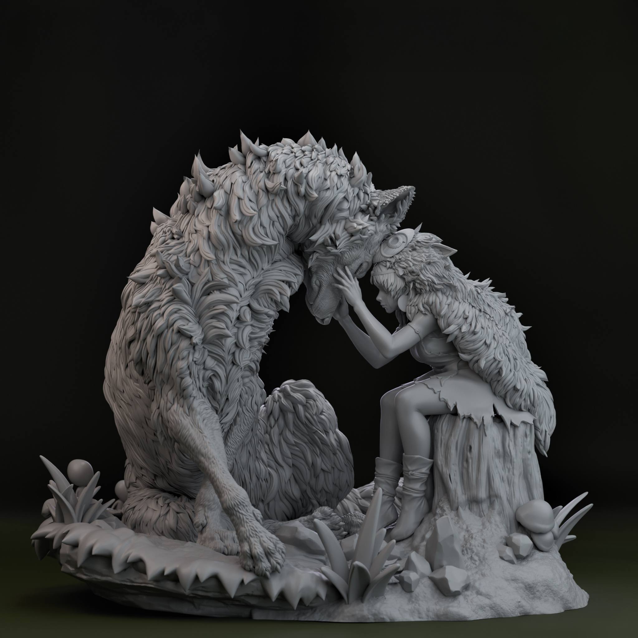 Figurine Princesse Mononoké San et Loup – Image 10