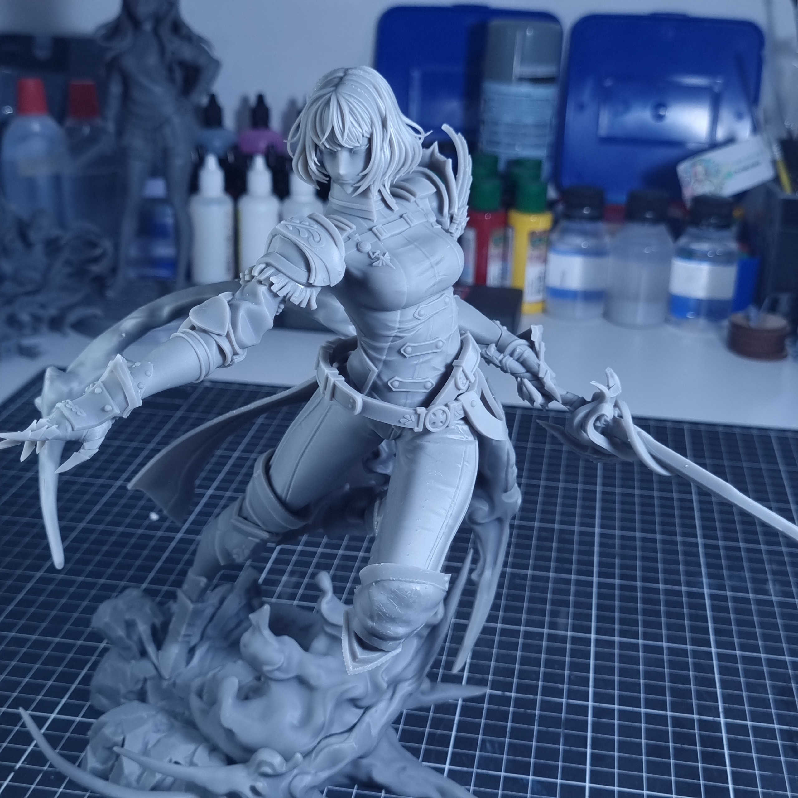 Figurine Cha Hae-In Solo Leveling en résine brute non peinte